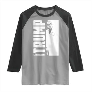 Trump 2024 Raglan Shirt He Won 4th President Take America Back TS02 Sport Gray Black Print Your Wear