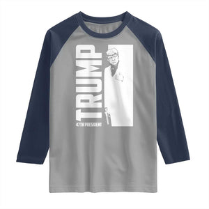 Trump 2024 Raglan Shirt He Won 4th President Take America Back TS02 Sport Gray Navy Print Your Wear