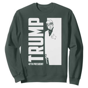 Trump 2024 Sweatshirt He Won 4th President Take America Back TS02 Dark Forest Green Print Your Wear