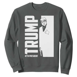 Trump 2024 Sweatshirt He Won 4th President Take America Back TS02 Dark Heather Print Your Wear