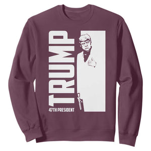 Trump 2024 Sweatshirt He Won 4th President Take America Back TS02 Maroon Print Your Wear