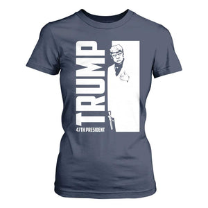 Trump 2024 T Shirt For Women He Won 4th President Take America Back TS02 Navy Print Your Wear