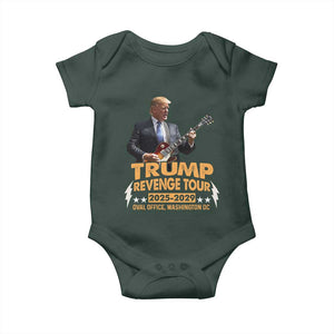 Trump Tour 47th President Baby Onesie Revenge Tour 2025 Washington DC TS02 Dark Forest Green Print Your Wear