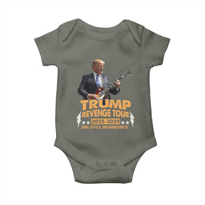 Trump Tour 47th President Baby Onesie Revenge Tour 2025 Washington DC TS02 Military Green Print Your Wear