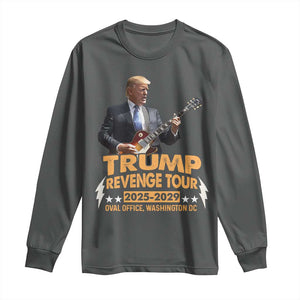 Trump Tour 47th President Long Sleeve Shirt Revenge Tour 2025 Washington DC TS02 Dark Heather Print Your Wear