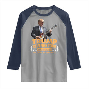 Trump Tour 47th President Raglan Shirt Revenge Tour 2025 Washington DC TS02 Sport Gray Navy Print Your Wear