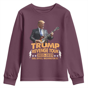 Trump Tour 47th President Youth Sweatshirt Revenge Tour 2025 Washington DC TS02 Maroon Print Your Wear