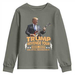 Trump Tour 47th President Youth Sweatshirt Revenge Tour 2025 Washington DC TS02 Military Green Print Your Wear