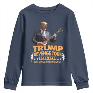 Trump Tour 47th President Youth Sweatshirt Revenge Tour 2025 Washington DC TS02 Navy Print Your Wear