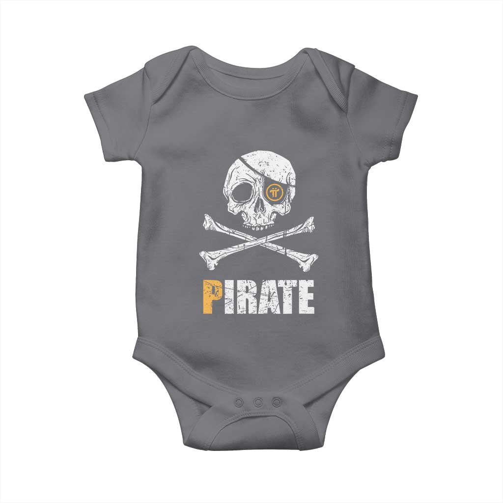 Funny Pirate Pi Cryptocurrency Baby Onesie Crypto Coins Blockchain Mining TS02 Charcoal Print Your Wear
