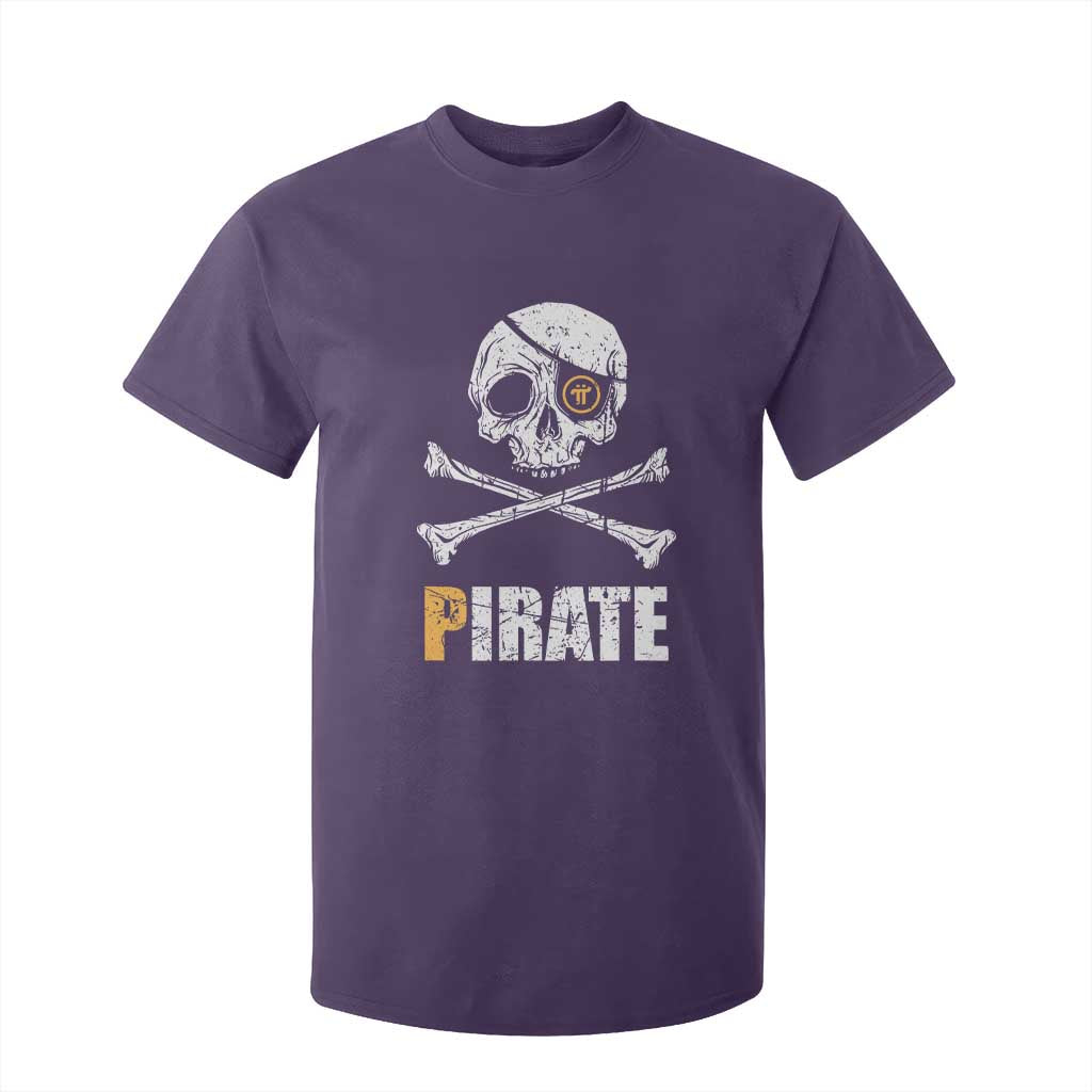 Funny Pirate Pi Cryptocurrency T Shirt For Kid Crypto Coins Blockchain Mining TS02 Purple Print Your Wear
