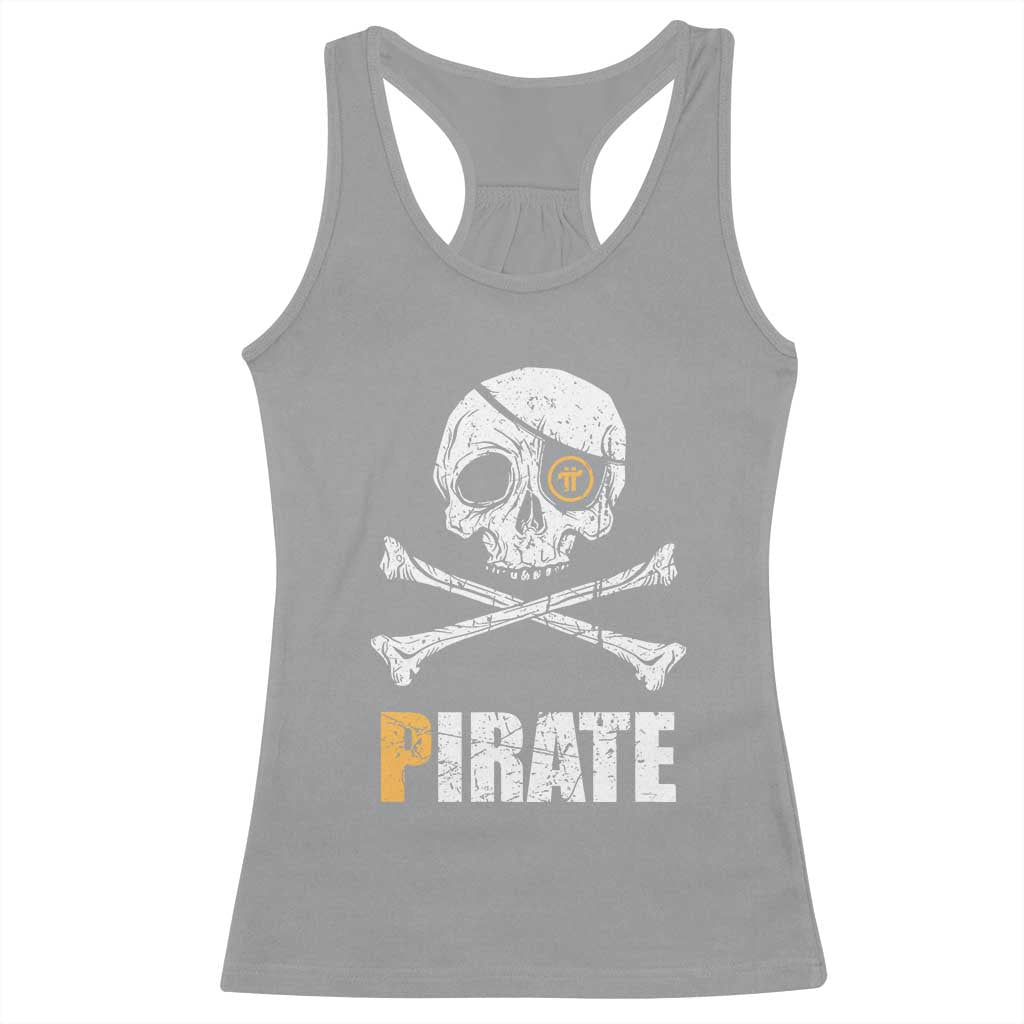 Funny Pirate Pi Cryptocurrency Racerback Tank Top Crypto Coins Blockchain Mining TS02 Sport Gray Print Your Wear