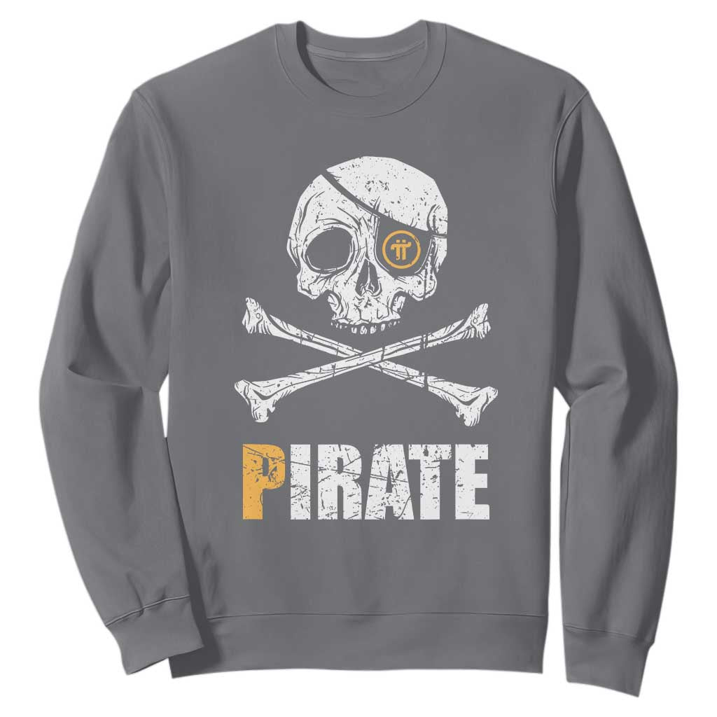 Funny Pirate Pi Cryptocurrency Sweatshirt Crypto Coins Blockchain Mining TS02 Charcoal Print Your Wear