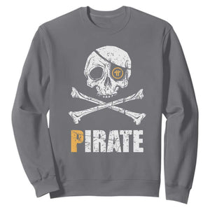 Funny Pirate Pi Cryptocurrency Sweatshirt Crypto Coins Blockchain Mining TS02 Charcoal Print Your Wear