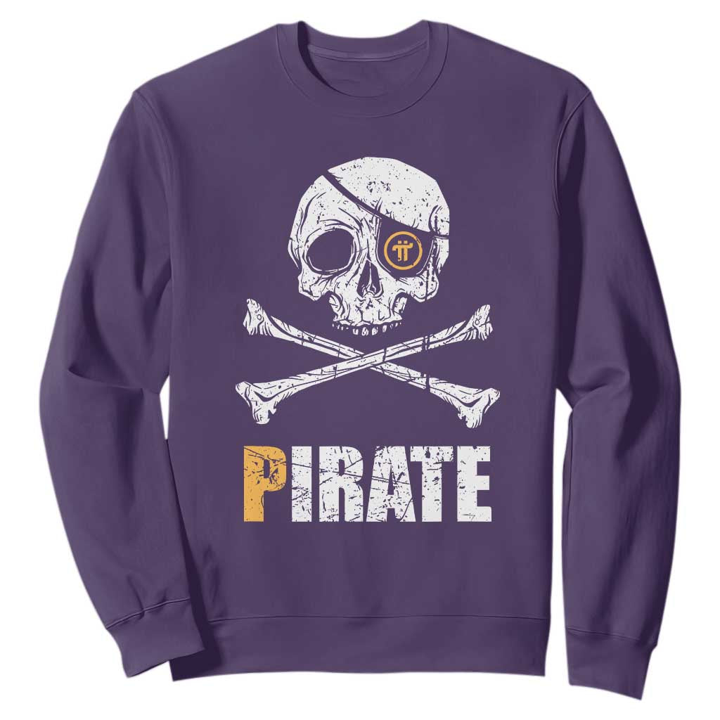 Funny Pirate Pi Cryptocurrency Sweatshirt Crypto Coins Blockchain Mining TS02 Purple Print Your Wear