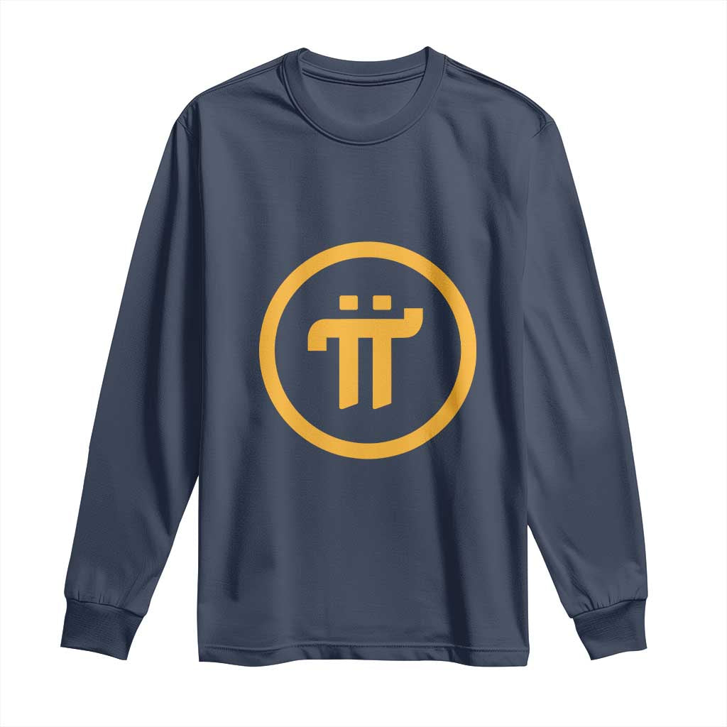 Pi Cryptocurrency Long Sleeve Shirt Crypto Coins Network TS02 Navy Print Your Wear
