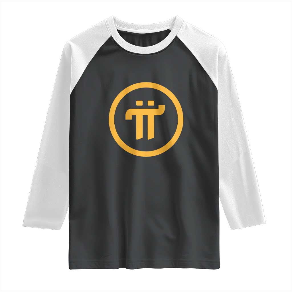 Pi Cryptocurrency Raglan Shirt Crypto Coins Network TS02 Black White Print Your Wear