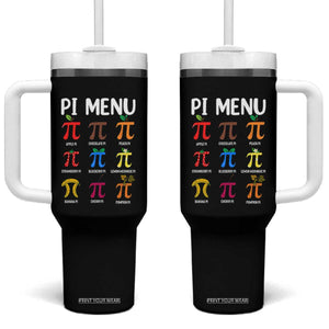 Funny Number Pi Tumbler With Handle Pi Menu 3.14 Pi Symbol - Math Teacher Happy Pi Day TS02 One Size: 40 oz Black Print Your Wear