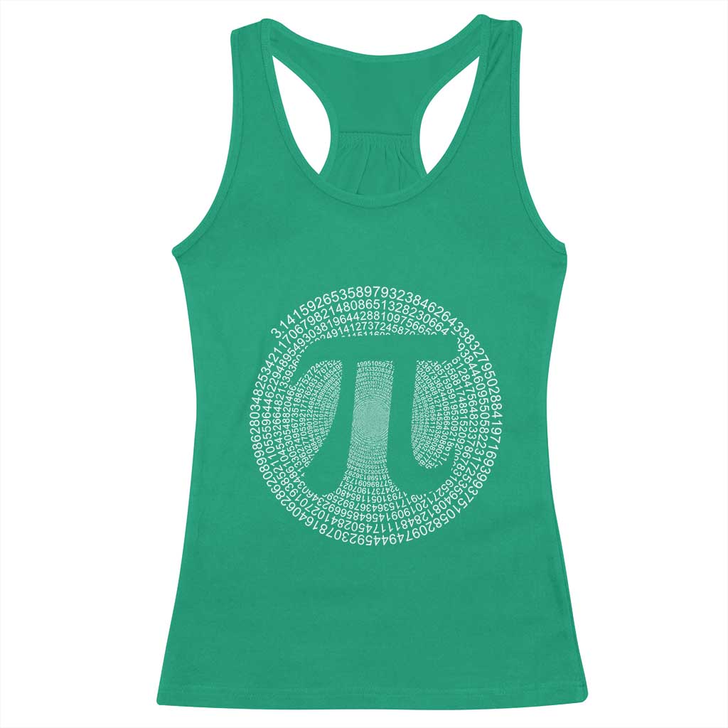 Funny Number Pi Racerback Tank Top Pi 3.14 Pi Number Symbol Math Science Gift TS02 Irish Green Print Your Wear