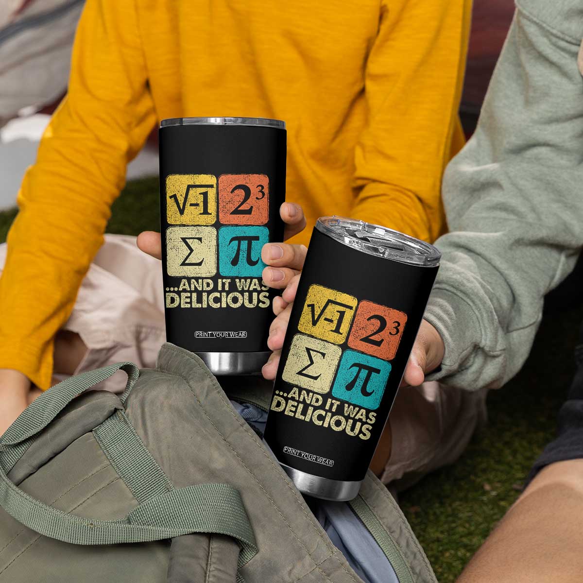 Funny Number Pi Tumbler Cup I Ate Some Pie and It Was Delicious Funny PI Day Math Pun TS02 Print Your Wear