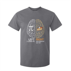 Funny Pi Day T Shirt For Kid Left Vs Right Brain Pie Shirt Math Geek Gift TS02 Charcoal Print Your Wear