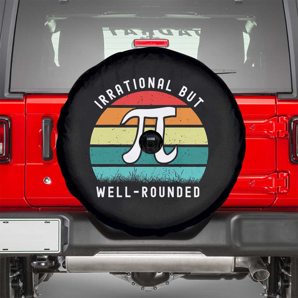 Funny Number Pi Spare Tire Cover Retro Irrational But Well Rounded Pi Day Celebration Math TS02 Black Print Your Wear