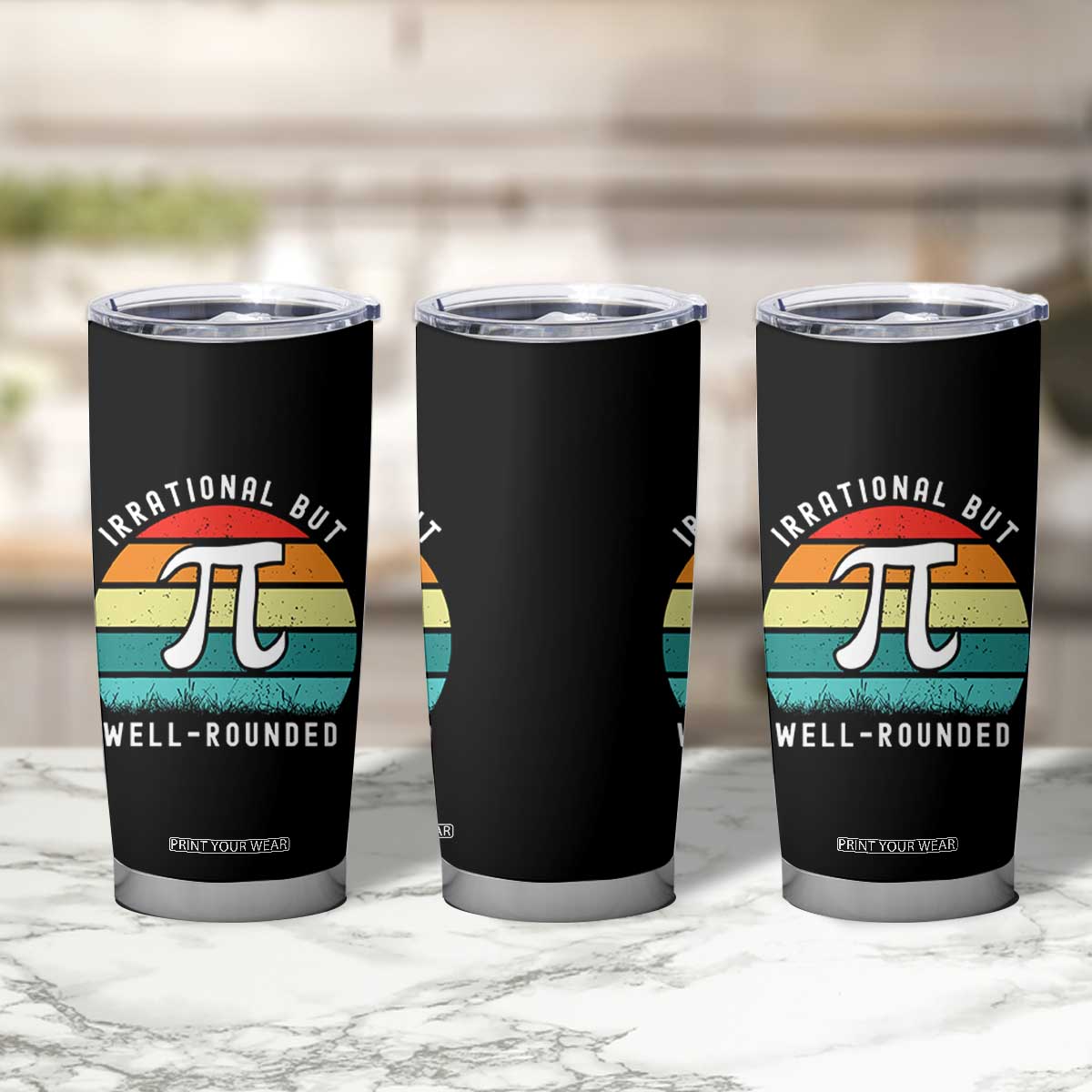 Funny Number Pi Tumbler Cup Retro Irrational But Well Rounded Pi Day Celebration Math TS02 Print Your Wear