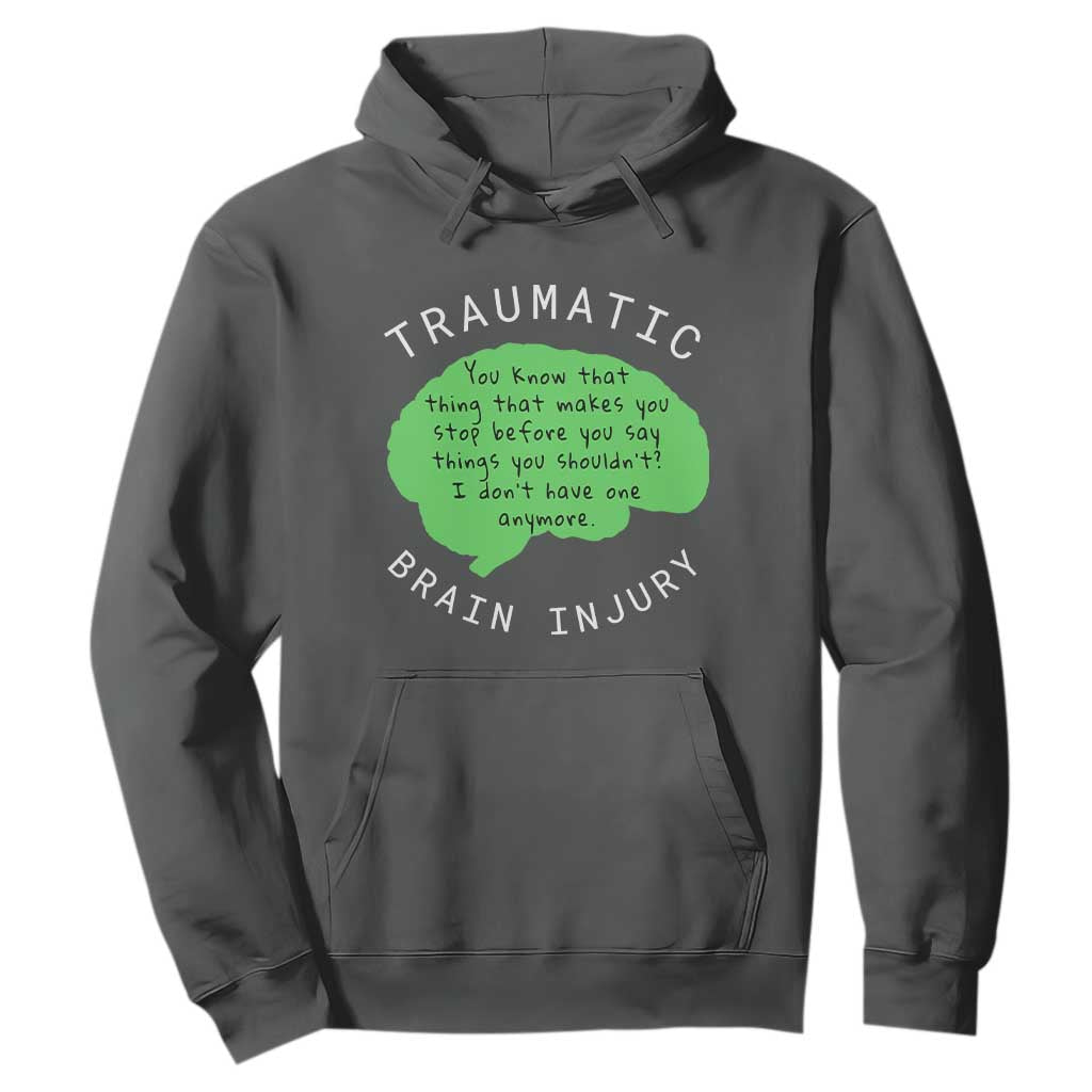 Traumatic Brain Injury Awareness Hoodie TBI Support TS02 Dark Heather Print Your Wear