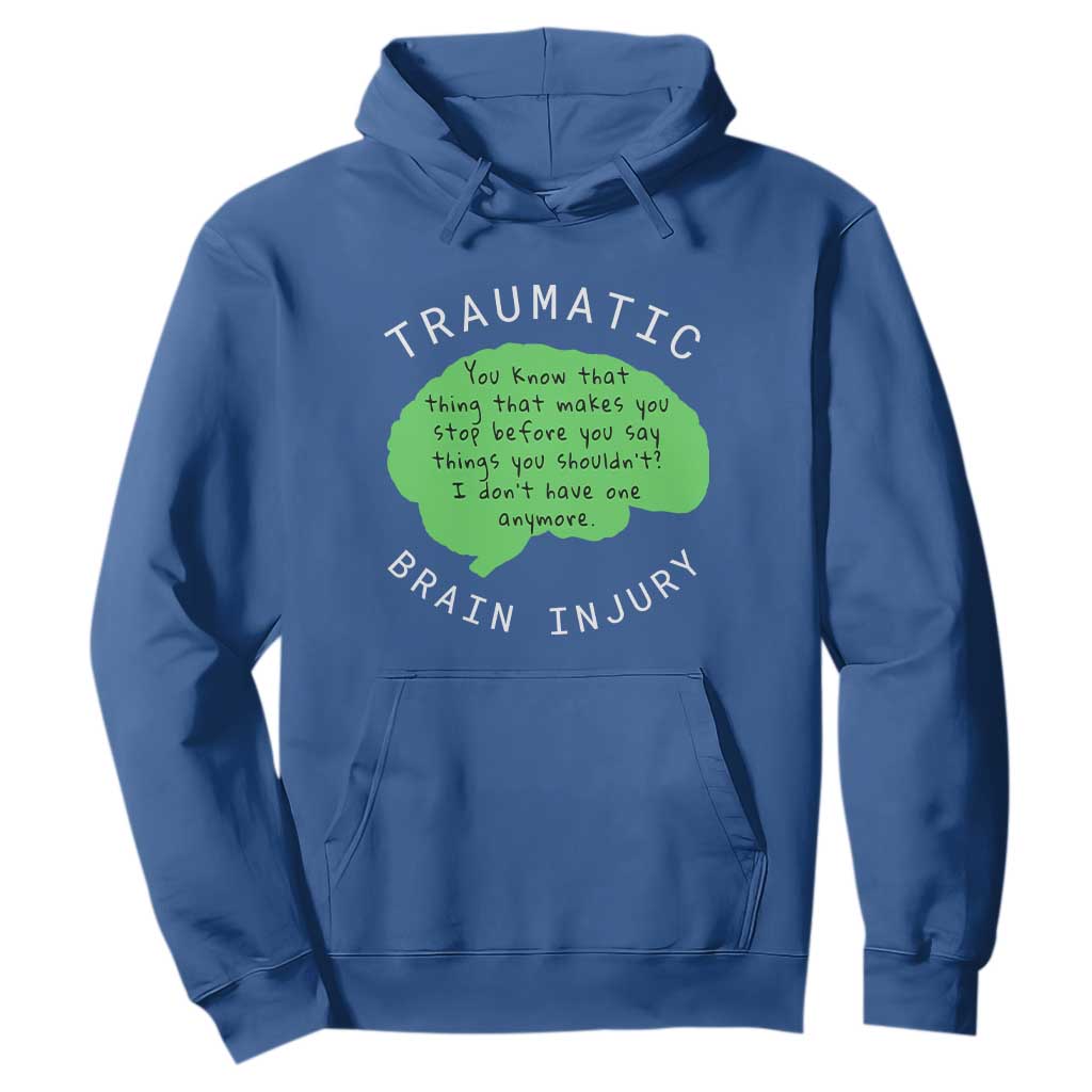 Traumatic Brain Injury Awareness Hoodie TBI Support TS02 Royal Blue Print Your Wear