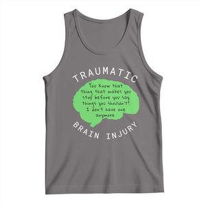 Traumatic Brain Injury Awareness Tank Top TBI Support TS02 Deep Heather Print Your Wear