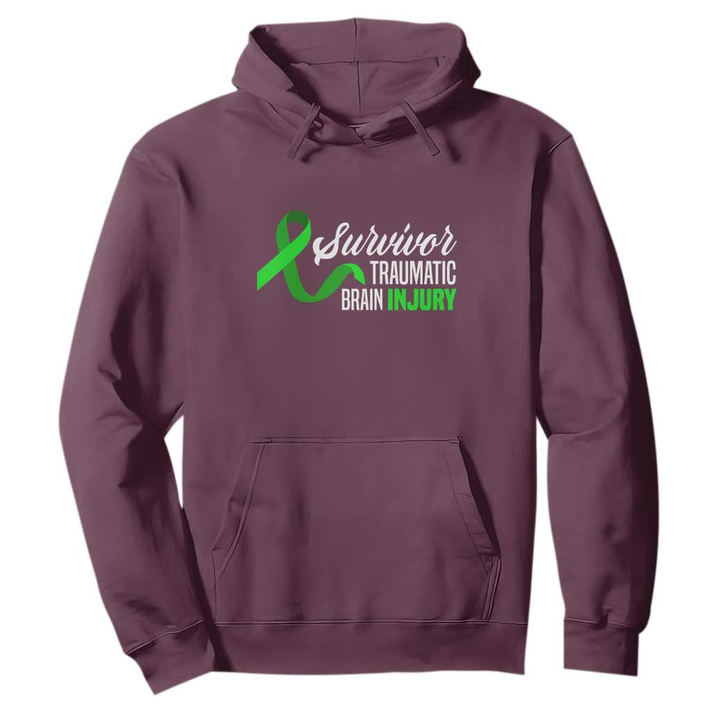 Traumatic Brain Injury Awareness Hoodie TBI Survivor TS02 Maroon Print Your Wear