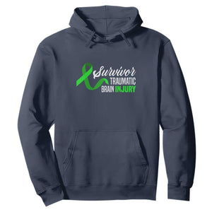 Traumatic Brain Injury Awareness Hoodie TBI Survivor TS02 Navy Print Your Wear