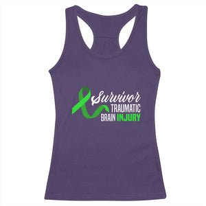 Traumatic Brain Injury Awareness Racerback Tank Top TBI Survivor TS02 Purple Print Your Wear