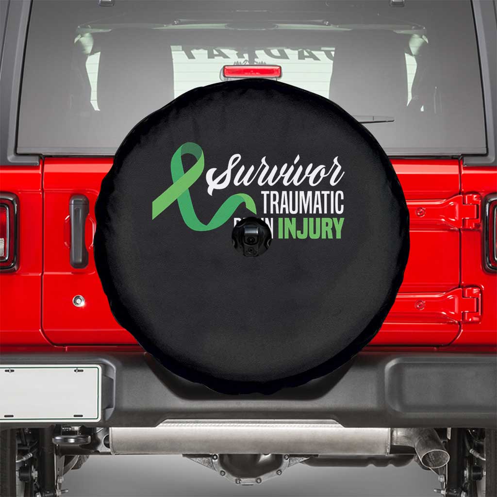 Traumatic Brain Injury Awareness Spare Tire Cover TBI Survivor TS02 Black Print Your Wear