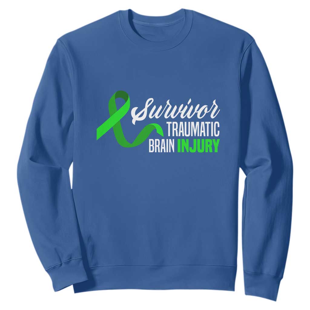 Traumatic Brain Injury Awareness Sweatshirt TBI Survivor TS02 Royal Blue Print Your Wear