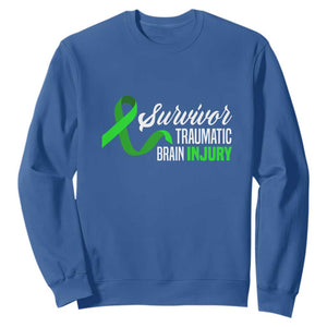 Traumatic Brain Injury Awareness Sweatshirt TBI Survivor TS02 Royal Blue Print Your Wear