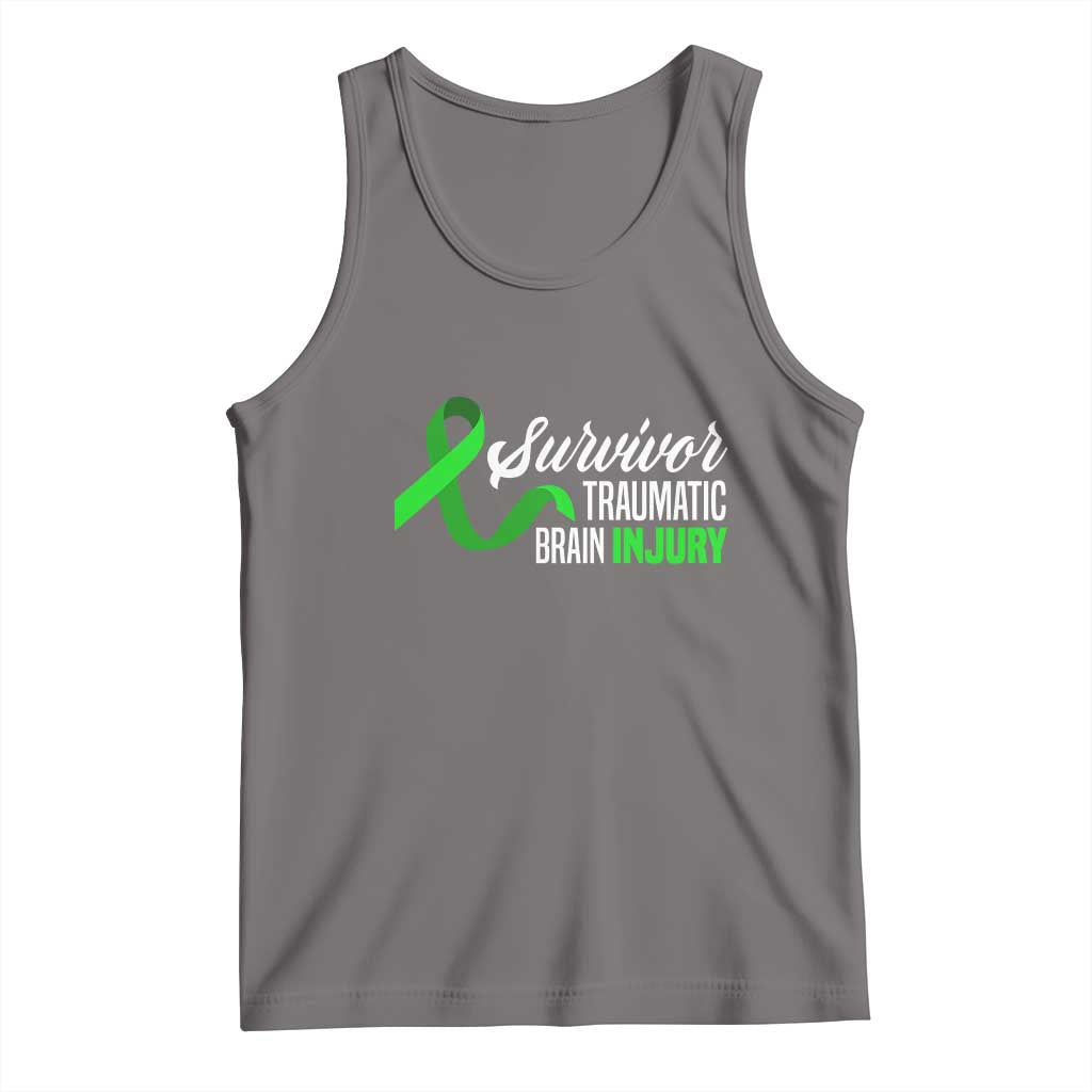 Traumatic Brain Injury Awareness Tank Top TBI Survivor TS02 Deep Heather Print Your Wear