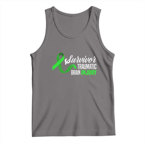 Traumatic Brain Injury Awareness Tank Top TBI Survivor TS02 Deep Heather Print Your Wear