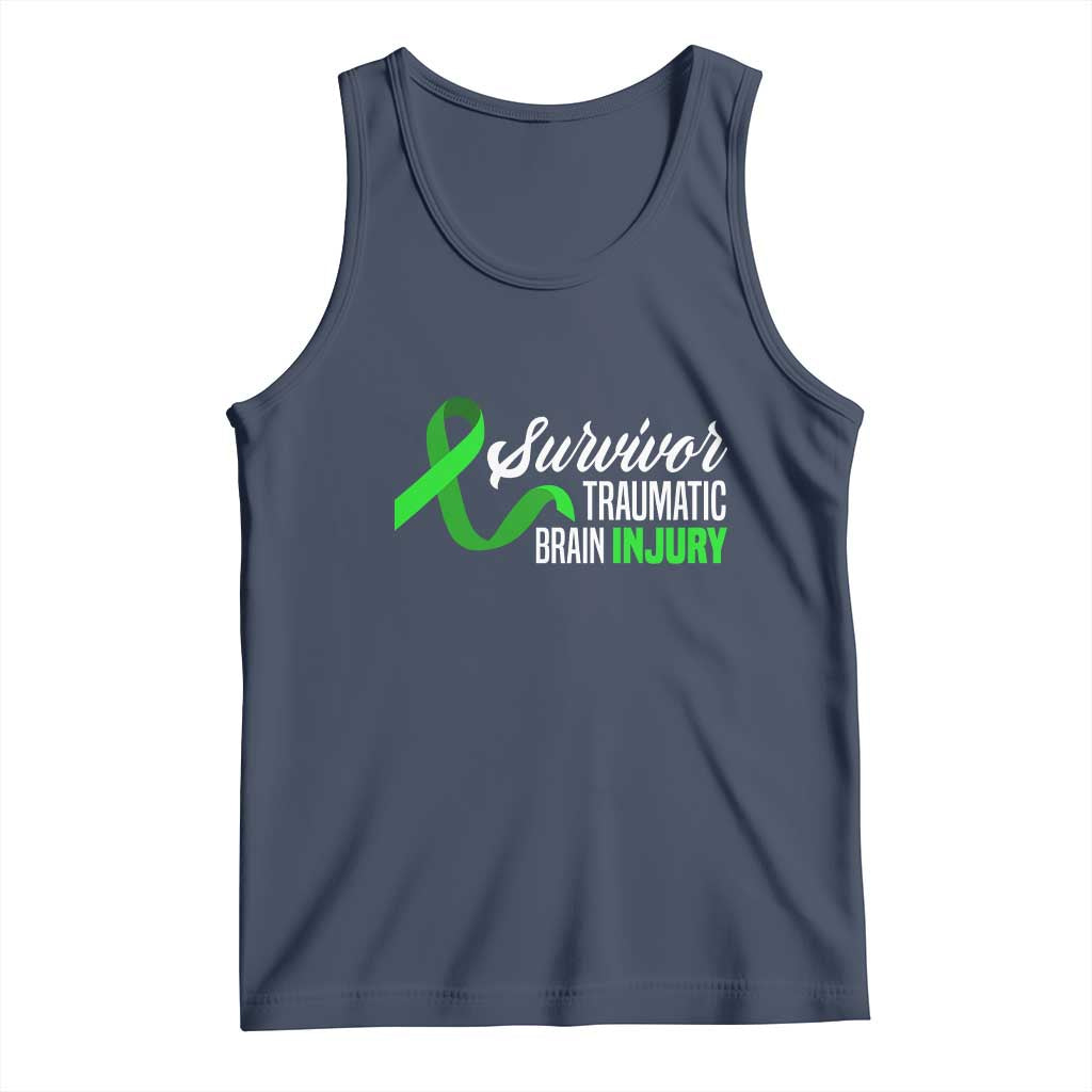 Traumatic Brain Injury Awareness Tank Top TBI Survivor TS02 Navy Print Your Wear