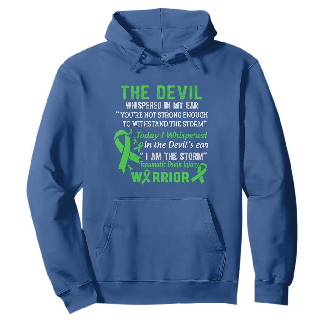 Traumatic Brain Injury Awareness Hoodie I Am The Storm TBI Warrior TS02 Royal Blue Print Your Wear