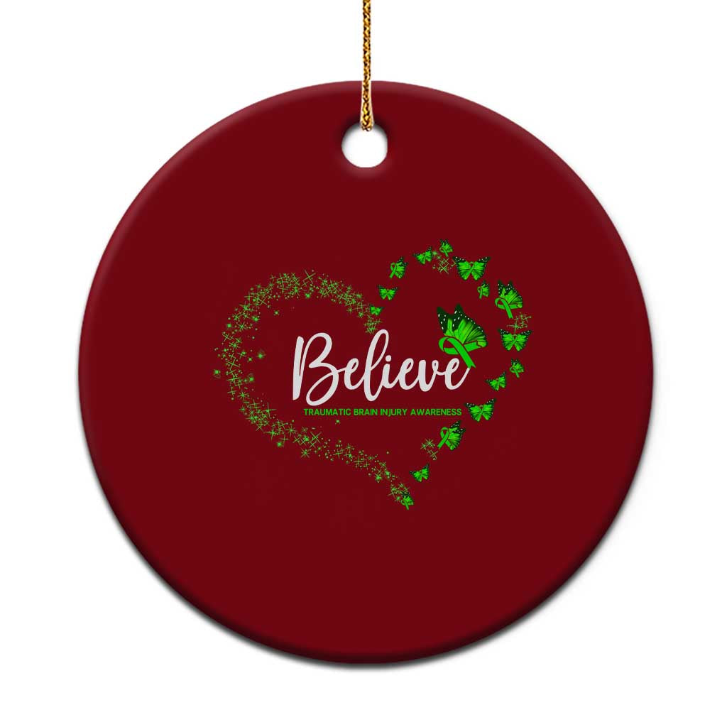 Traumatic Brain Injury Awareness Ceramic Ornament TBI Believe Butterflies TS02 1pc Red Print Your Wear