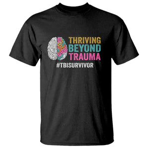 Traumatic Brain Injury Awareness T Shirt Thriving Beyond Trauma TBI Survivor TS02 Black Print Your Wear