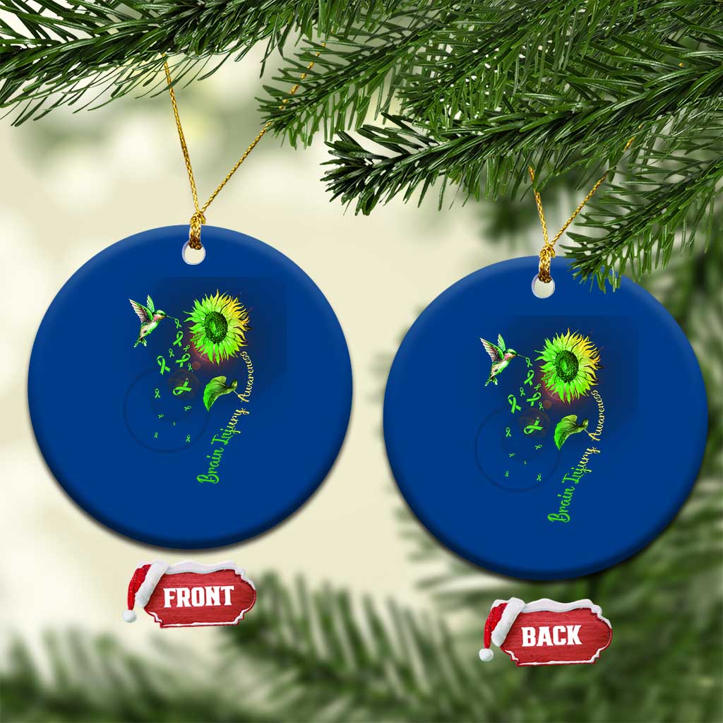 Traumatic Brain Injury Awareness Ceramic Ornament Sunflower Hummingbird TS02 1pc Blue Print Your Wear