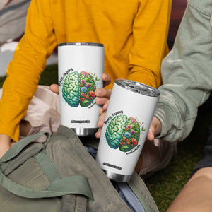 Traumatic Brain Injury Awareness Tumbler Cup TBI Warrior Green Floral Brain TS02 Print Your Wear