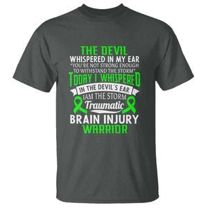 Traumatic Brain Injury Awareness T Shirt TBI Warrior I Am The Storm TS02 Dark Heather Print Your Wear
