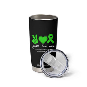 Traumatic Brain Injury Awareness Tumbler Cup Peace Love Cure TBI Warrior TS02 Print Your Wear