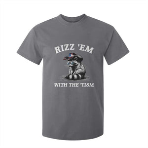 Autism Racoon Cowboy T Shirt For Kid Rizz Em With The Tism TS02 Charcoal Print Your Wear