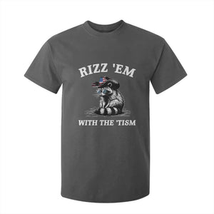 Autism Racoon Cowboy T Shirt For Kid Rizz Em With The Tism TS02 Dark Heather Print Your Wear