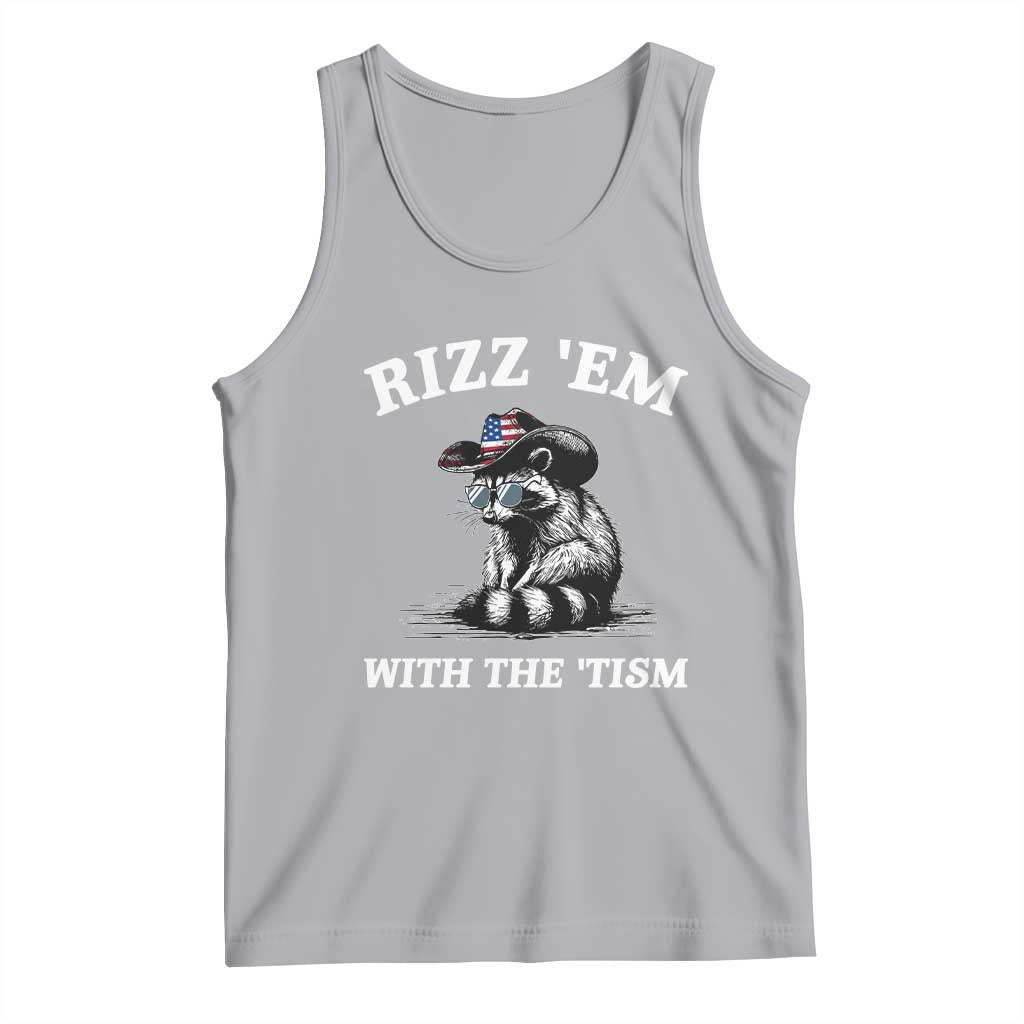 Autism Racoon Cowboy Tank Top Rizz Em With The Tism TS02 Athletic Heather Print Your Wear