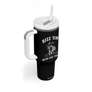 Autism Racoon Cowboy Tumbler With Handle Rizz Em With The Tism TS02 Print Your Wear